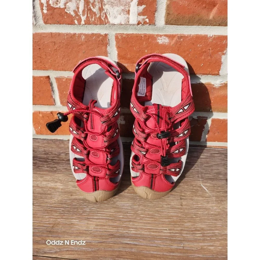 Dannto Womens EU 37 Red Outdoor Sandals With Adjustable Straps &‎ Non-Slip Soles